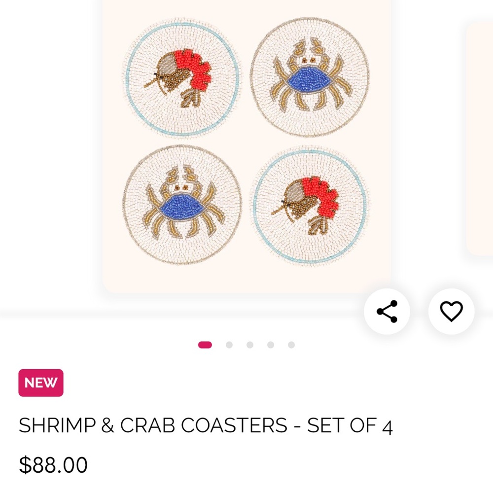BuDhaGirl Shrimp and Crab Coasters - SET OF 4